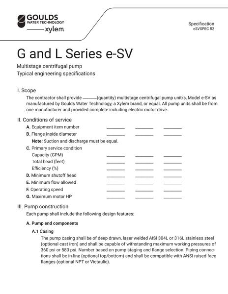 G and L Series e-SV Specifications (eSVSPEC R2)