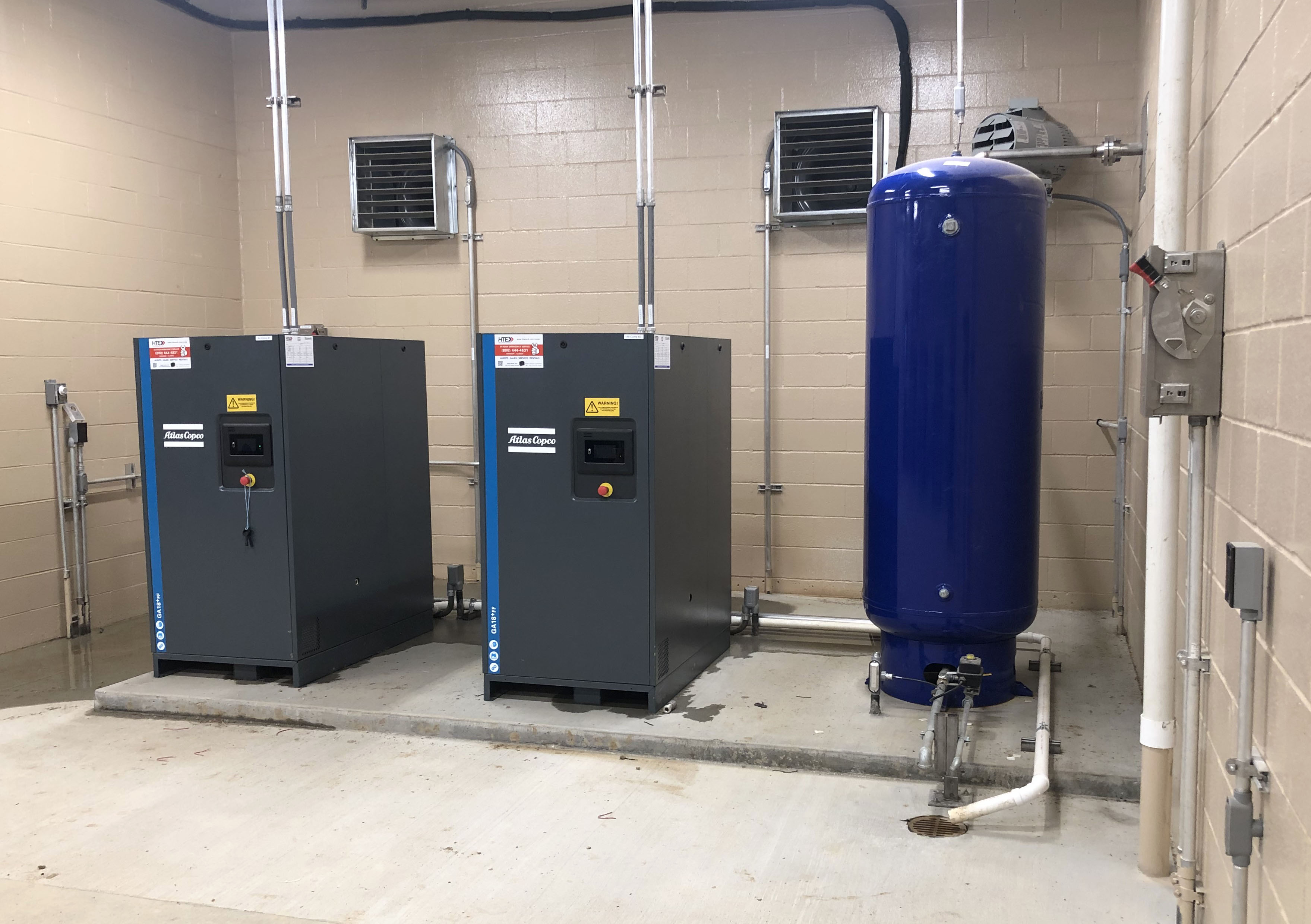 Wastewater Reclamation Facility in Highland, Illinois - rotary screw compressors for BioMix