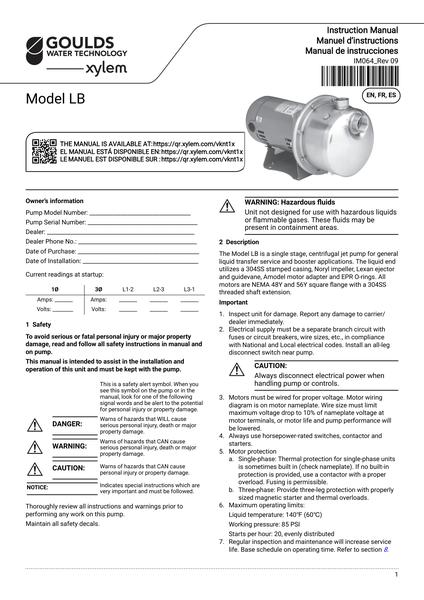 Model LB IOM EN FR ES (IM064 Rev 9)