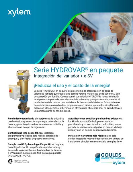 Packaged Hydrovar - Drive e-SV Integration Sell Sheet es-LA (PKGHYDSALESes-LA R3)