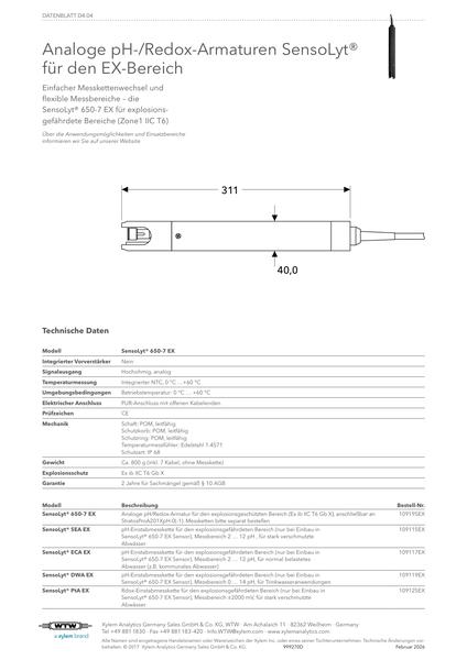 WTW data sheet D4.04 SensoLyt 650 EX [low, DE]