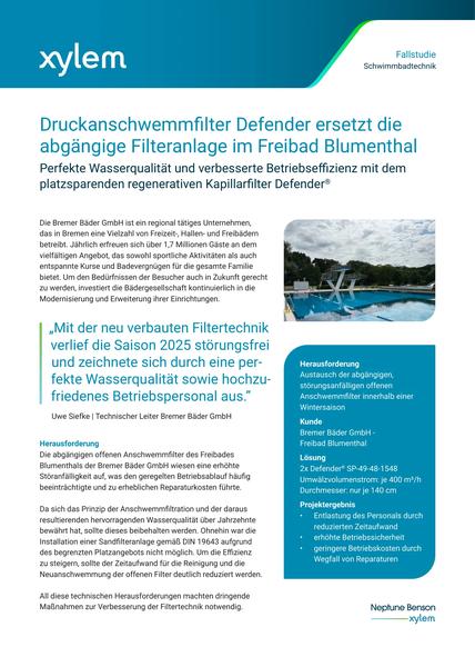 Aquatics Neptune Benson Anschwemmfilter Defender Fallstudie DE