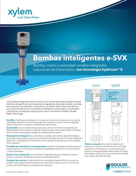 e-SVX Smart Pump Sell Sheet ES (GWT-eSVX-SS-120058es-LA-R2)