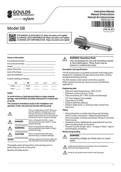 Model GB IOM EN FR ES (IM055_Rev 05)