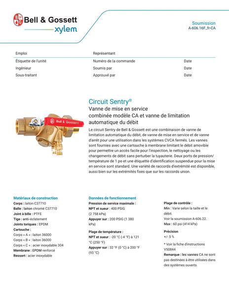 Circuit Sentry Model AC Submittal FR (A-606.16 fr-CA Rev F)