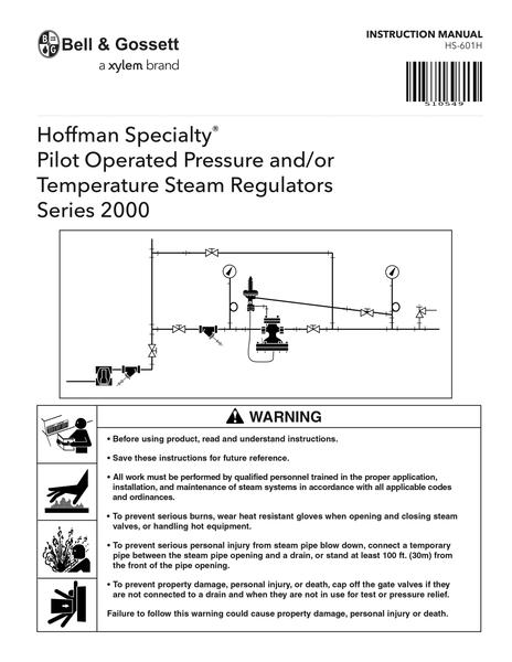 Pilot Operated Pressure and/or Temperature Steam Regulators Series 2000 (HS 601H)