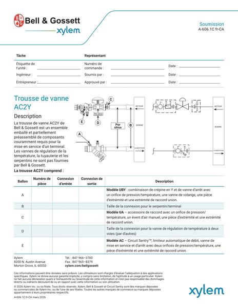 AC2Y Valve Kit Submittal (A-606.1C fr-CA)