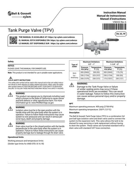 Tank Purge Valve IOM EN ES FR (V58222 Rev 6)