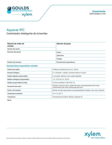 Aquavar IPC Submittal es-LA (AQIPCSUBes-LA R3)