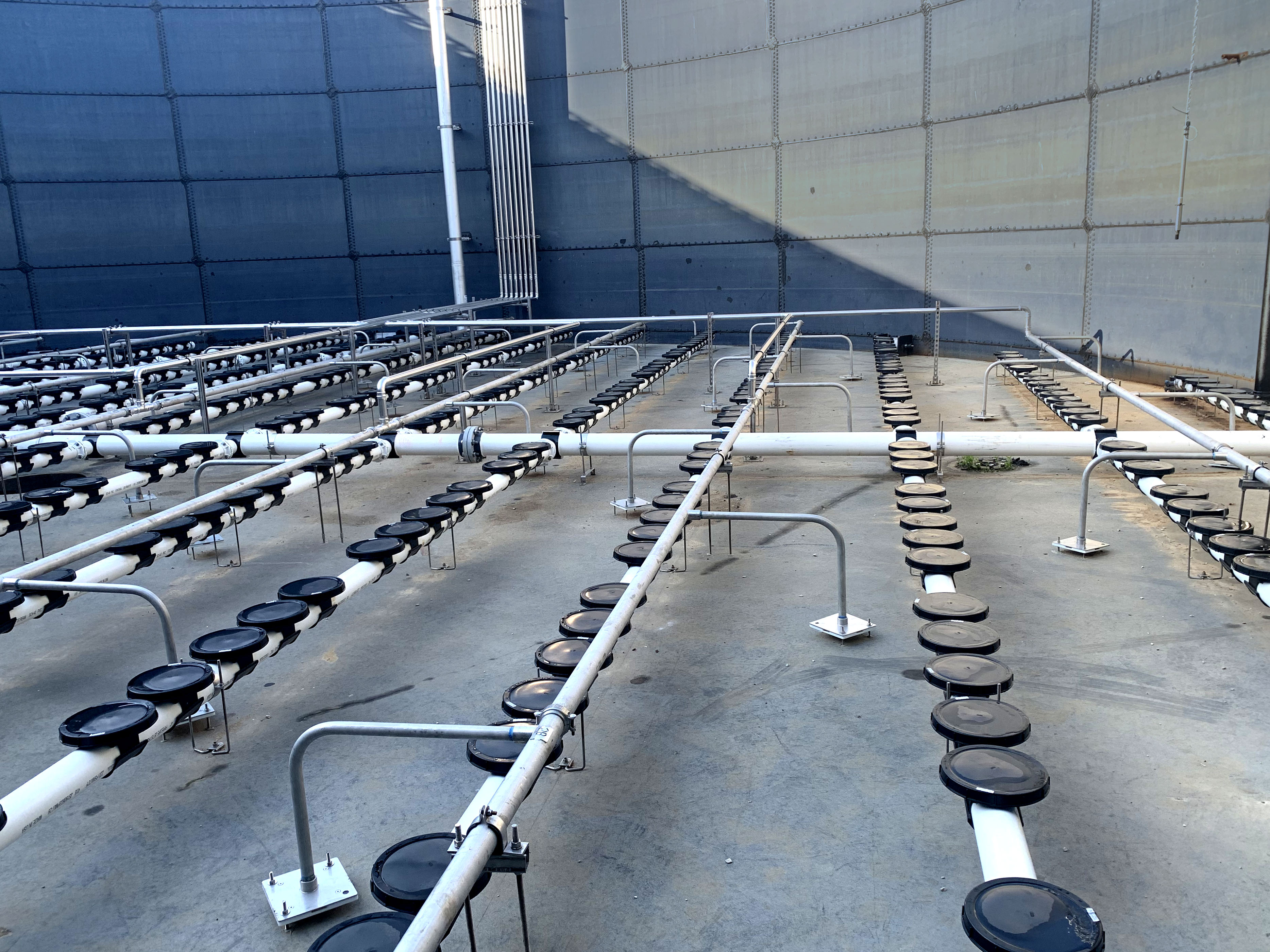 Wastewater Reclamation Facility in Highland, Illinois - fine bubble aeration