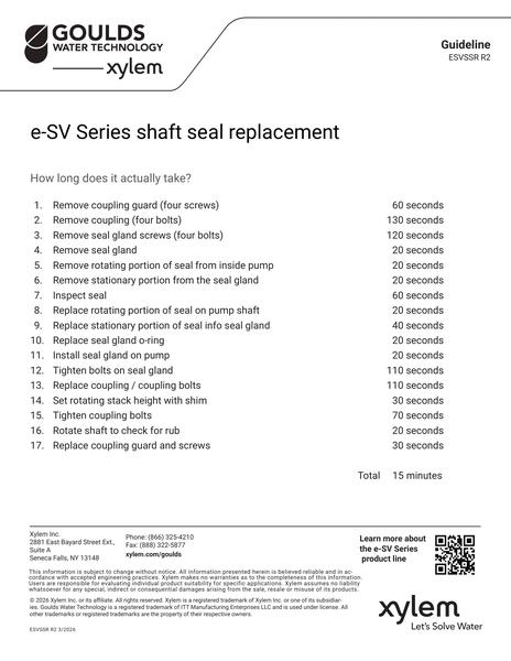 e-SV Shaft Seal Replacement Guideline (ESVSSR R2)
