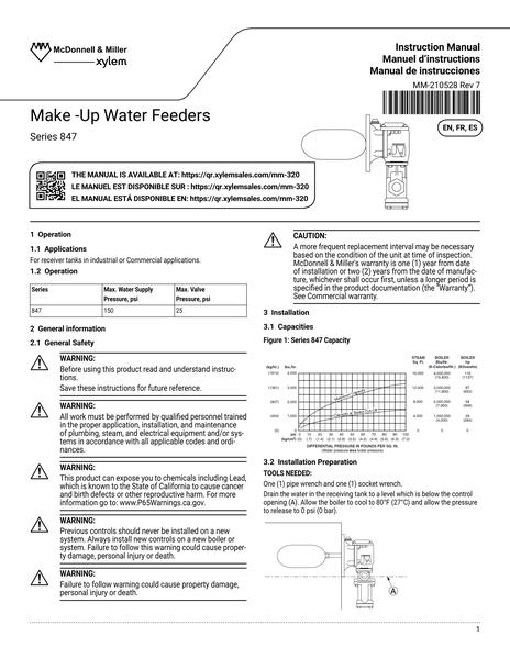 Make-up Water Feeders IOM EN FR ES (MM-210528 Rev 7)