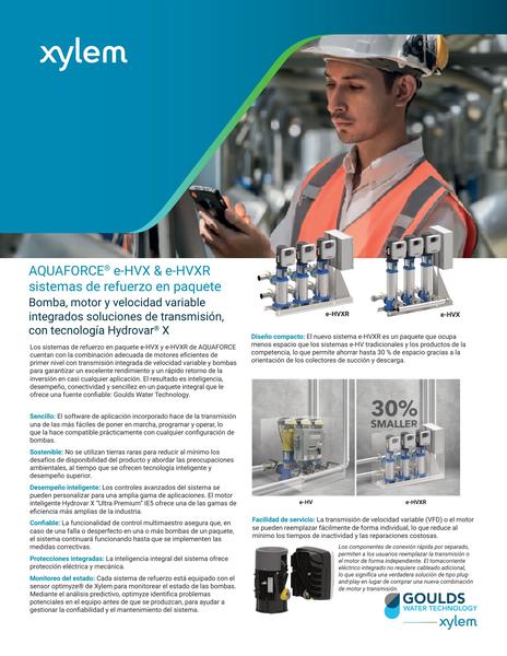AQUAFORCE e-HVX/e-HVXR Packaged Booster Systems Sell Sheet ES (GWT-eHVXSS-120087es-LA R3)