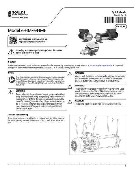Model e-HM e-HME QG EN ES FR (IM466 Rev 1)