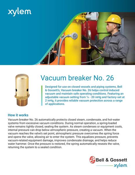 Vacuum breaker No. 26 Sell Sheet (BG-VB26-SS-120140 R1)