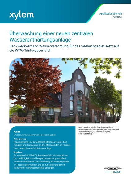 AppNote A202602 [DE]: WTW Drinking Water Panel at Zweckverband Wasserversorgung für das Seebachgebiet, Germany