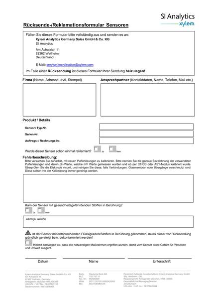 Service form - Serviceformular - SI Service Auftrag de Rev002