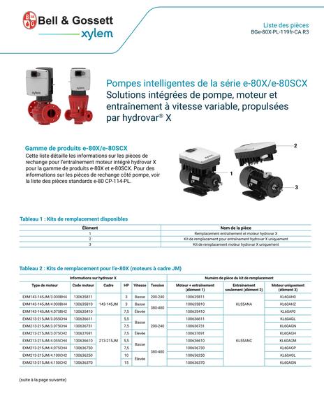 Series e-80X and e-80SCX Smart Pump Parts List fr-CA (BGe-80X PL-119fr-CA R3)