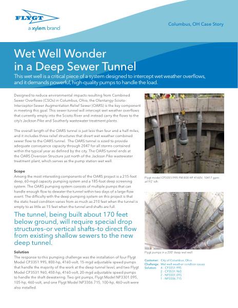 Case Study FCS267 Flygt Deep Sewer Tunnel Columbus OH