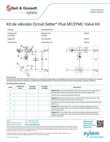 Circuit Setter MC3YMC Valve Kit Submittal es-LA (A-606.11es-LA C)