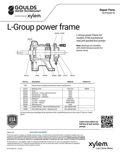 L-Group Power Frame Repair Parts (RLPFRAME R3)