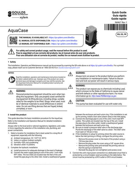 AquaCase Quick Guide EN FR ES (IM467 Rev 1)