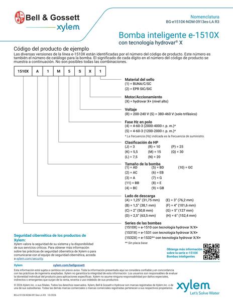 e-1510X Smart Pump Nomenclature es-LA (BG-e1510X-NOM-0913es-LA R3)
