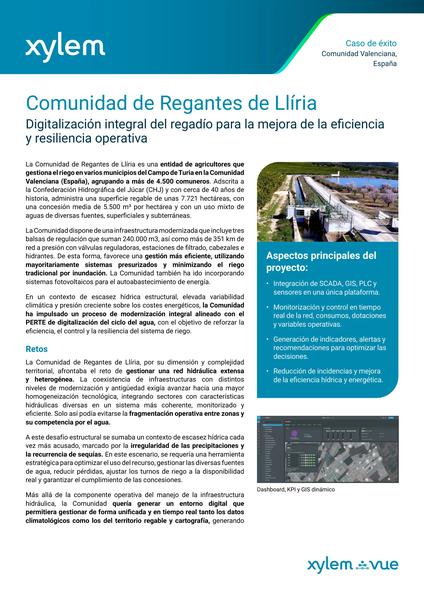 Comunidad de Regantes de Llíria: digitalización integral del regadío para la mejora de la eficiencia y resiliencia operativa