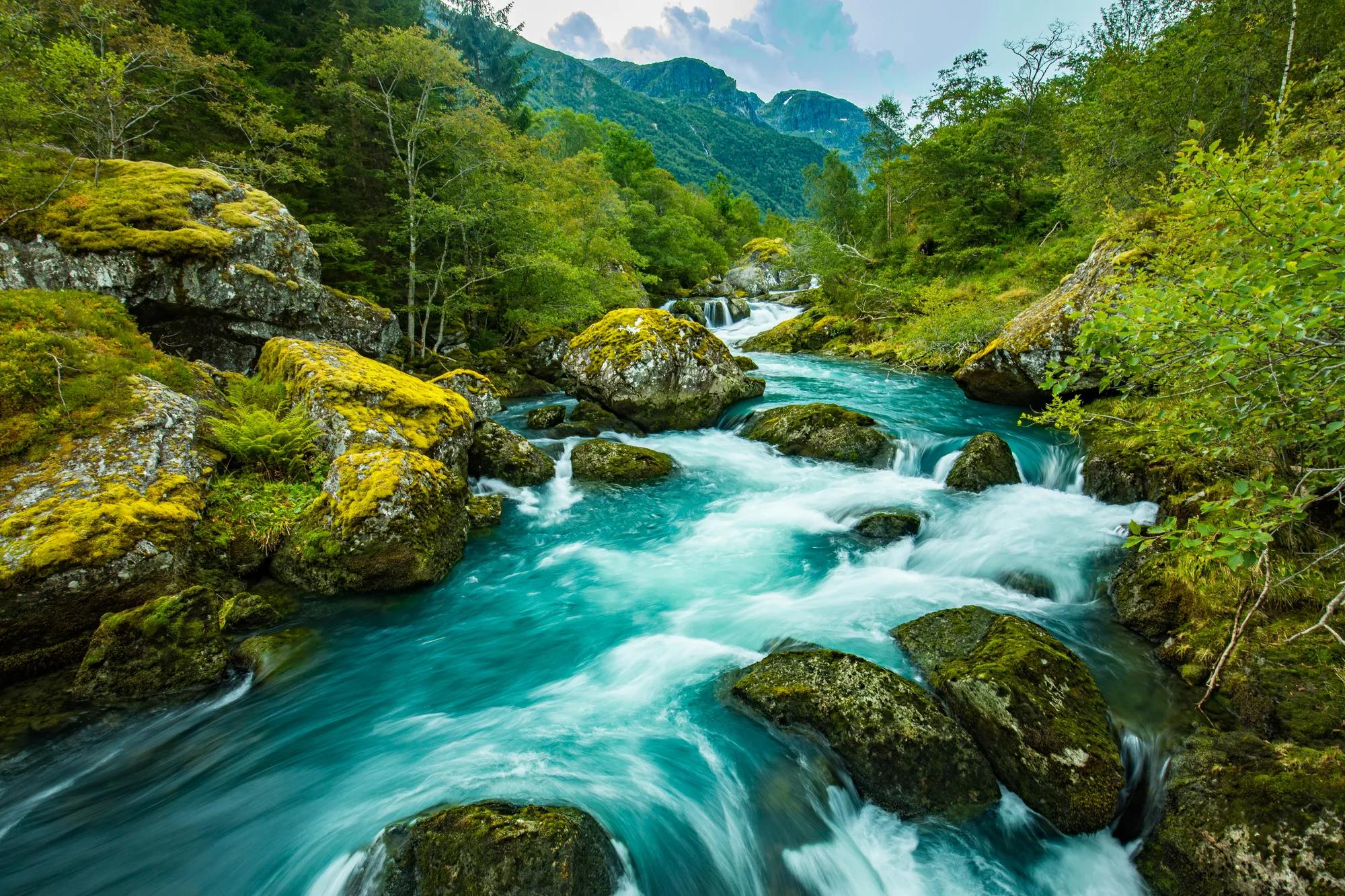 Norway Sunndal Hardangerfjord Bondhusvatnet Glacier Lake Bondhusbreen Glacier