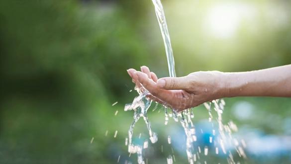 Water pouring in woman hand on nature background, environment issues
WebDAM Path: /Photography & Illustration/Stock Photography/Water
