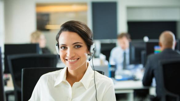 Businesswoman wearing headset in office; Shutterstock ID 2104586489; purchase_order: Xylem Emerging Markets; job: Xylemanalytics-Kontaktseite ; client: Wolfgang Helmberger; other: Sebastian Mann
WebDAM Path: /Photography & Illustration/Stock Photography/People
