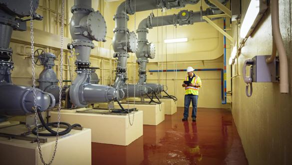 Pumping Station photoshoot at customer sites in Sun Prairie, WI, USA; wastewater treatment plant; Flygt N-technology pump; N-pump: 3301.095 wastewater pump