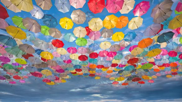 Abstract design of umbrellas flying over sea in the sky
WebDAM Path: /Photography & Illustration/Stock Photography/City/Landscape/Building
Please use image only in relation to Diversity and Inclusion