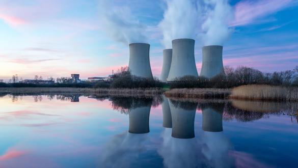 Nuclear power plant after sunset. Dusk landscape with big chimneys
WebDAM Path: /Photography & Illustration/Stock Photography/Industrial
