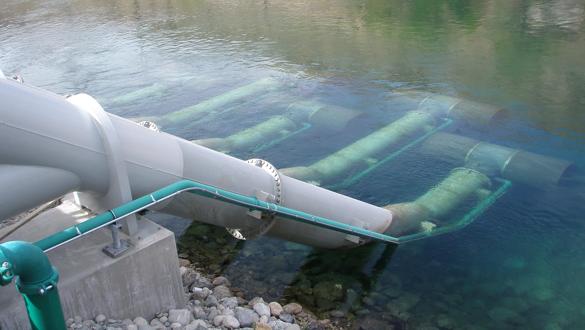 Raw water intake application using large Flygt propeller pumps (PL 7000 series) 