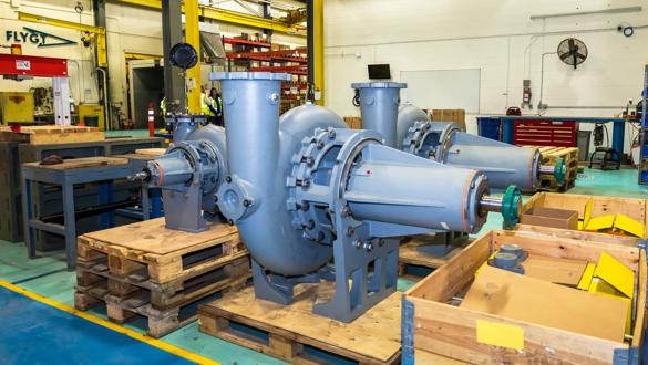A-C Custom Pump NS series pumps in the Pewaukee, WI, USA facility