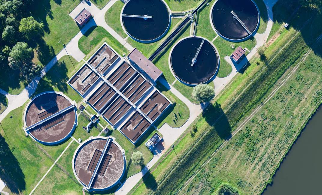 Aerial view of Opole city sewage treatment plant
WebDAM Path: /Photography & Illustration/Stock Photography/Water/Wastewater Treatment plant
