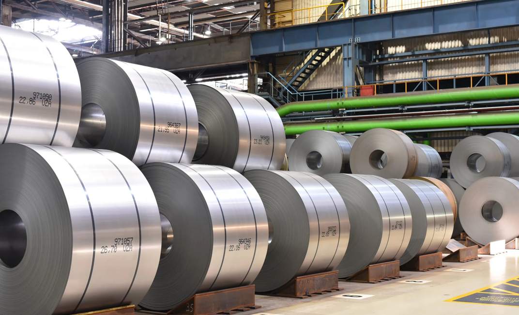 industrial plant for the production of sheet metal in a steel mill - storage of sheet rolls ; Shutterstock ID 1421414402; purchase_order: Marketing AW EMEA campaign; job: ; client: ; other: 