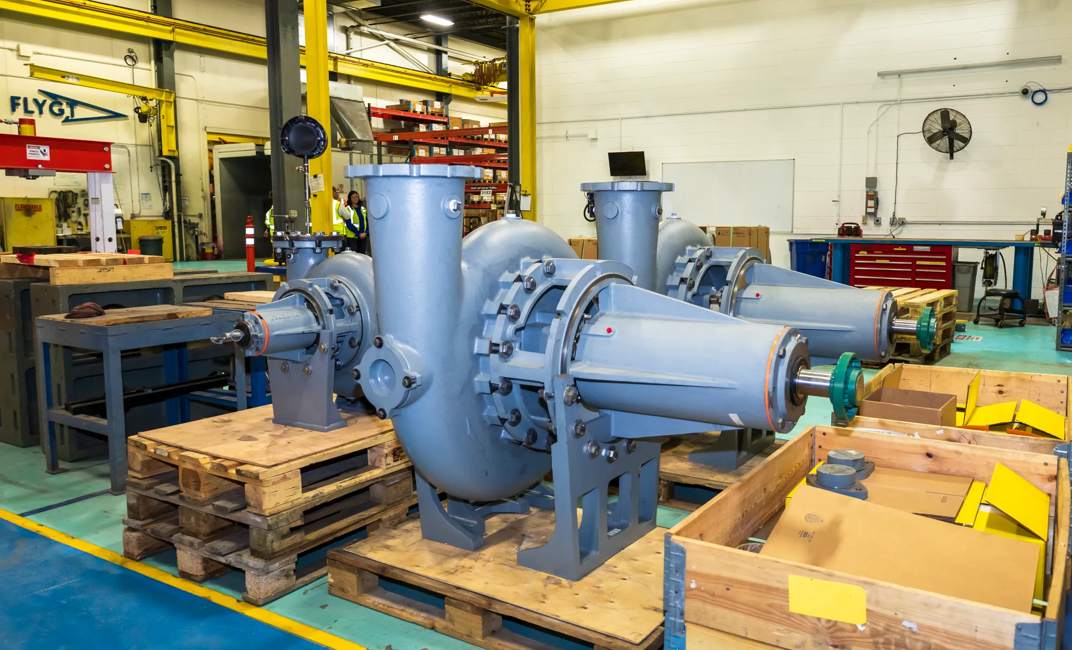 A-C Custom Pump NS series pumps in the Pewaukee, WI, USA facility
