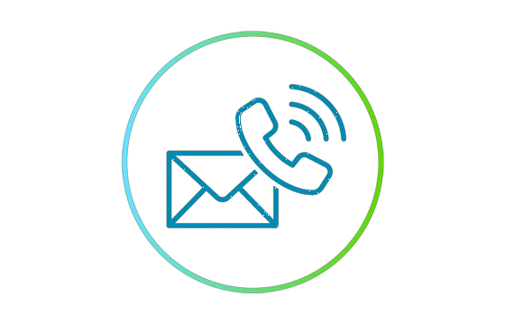 Action contact phone envelope blue stemcircle