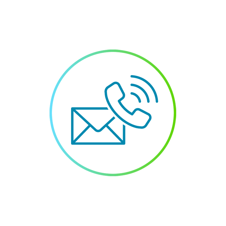 Action contact phone envelope blue stemcircle